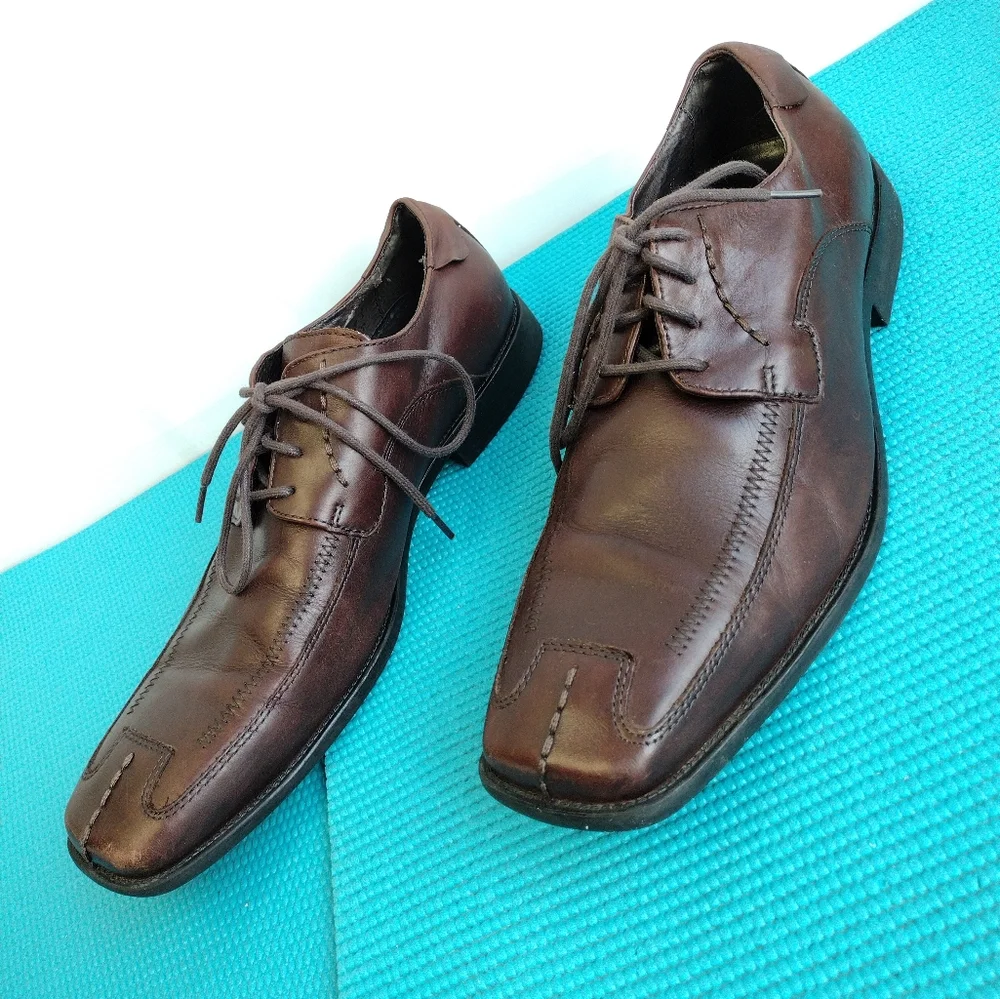 STEVE MADDEN Burrys Men's  Brown Leather Dress Shoes Size 11